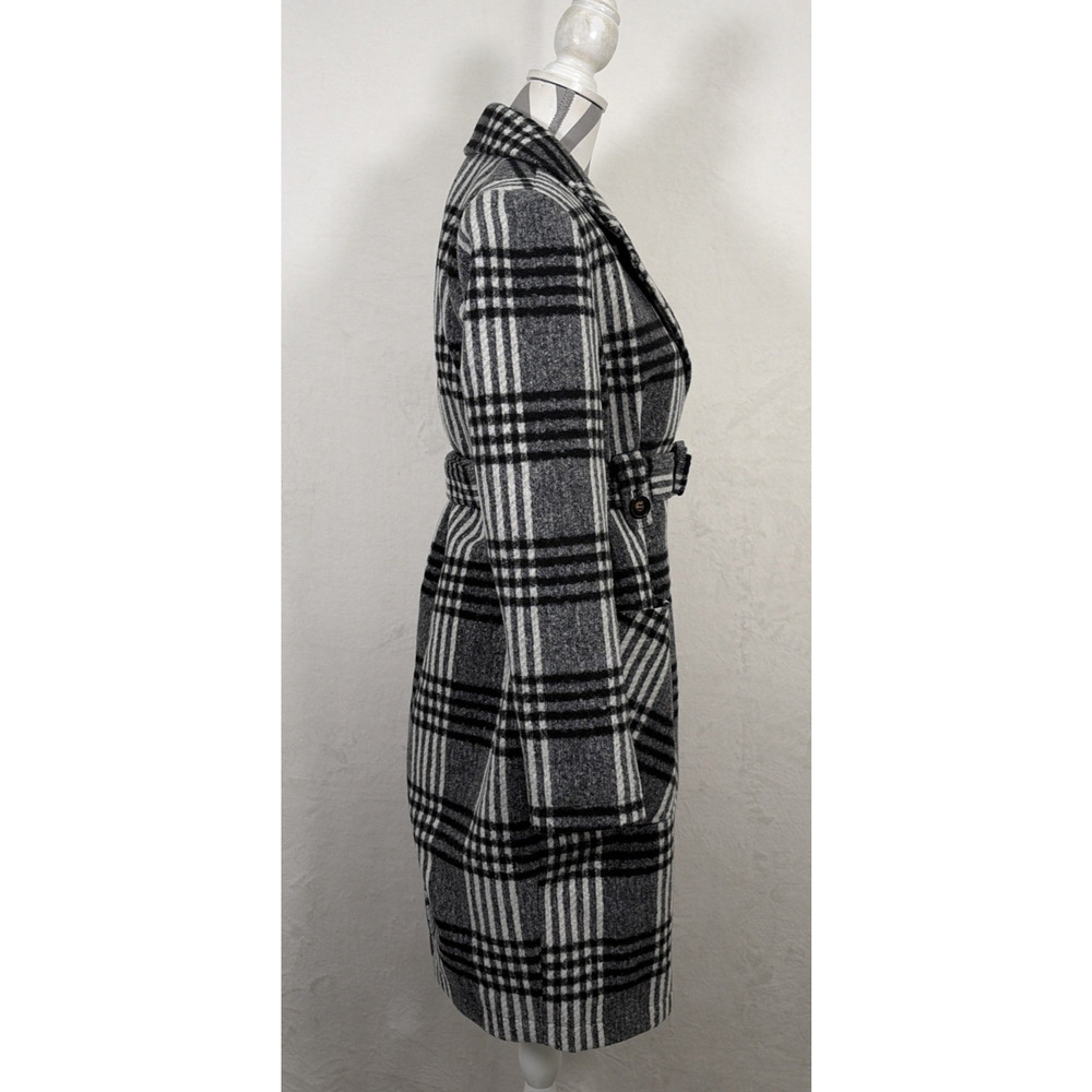 NWT Motherhood Maternity Women's Pea Coat Black & White Plaid Size Small Chrty - Picture 8 of 16